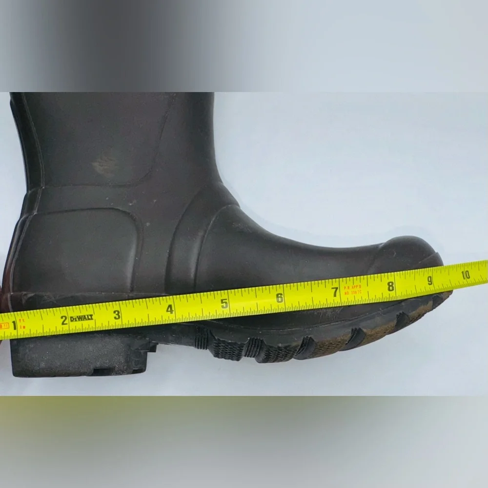 Hunter Womens Rubber Tall Rain Boots Matte Green W White Fleece Liners Size 5